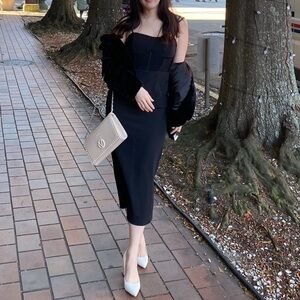 Bardot Black Long Sleeve Dress
